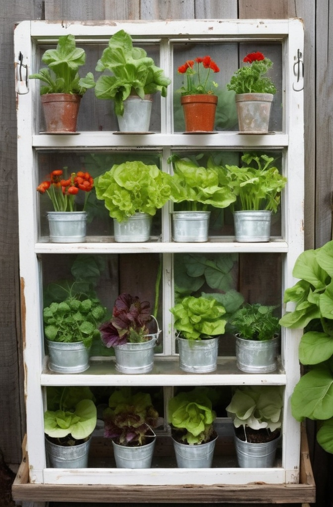 9. Build a Tiny Greenhouse From Old Windows