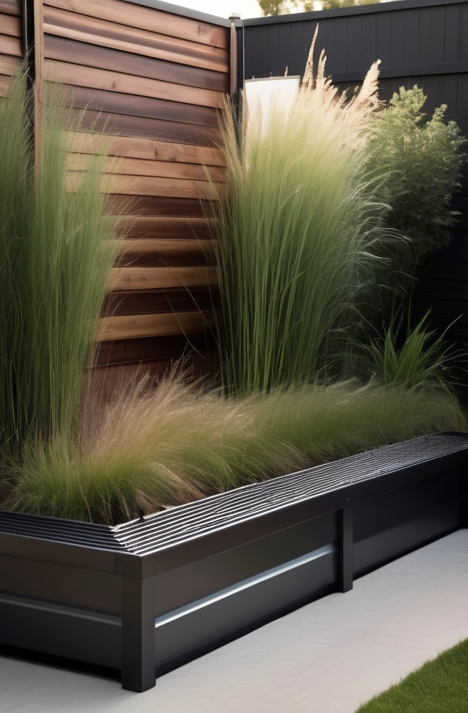 2. Corrugated Metal with Wood Trim