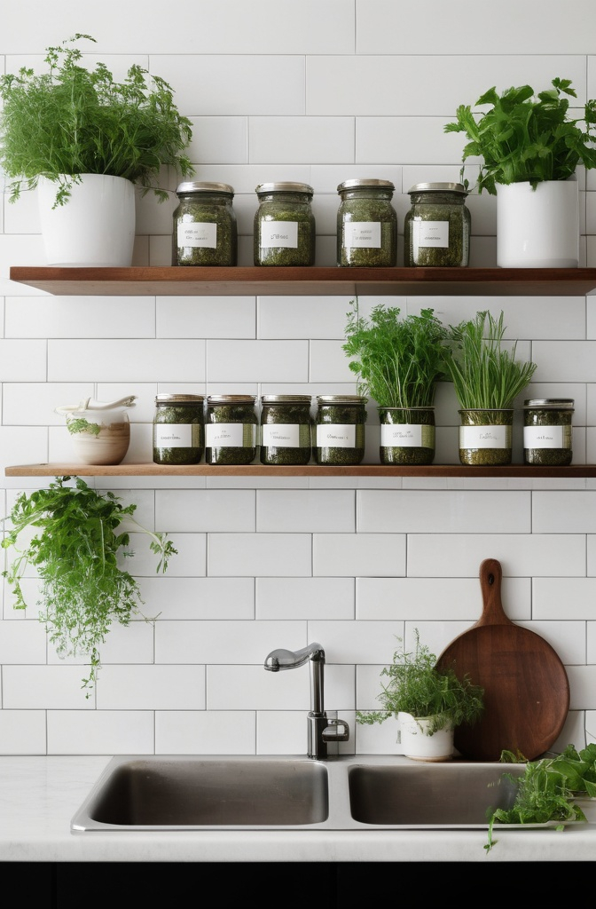 7. Kitchen Shelf Herb Garden