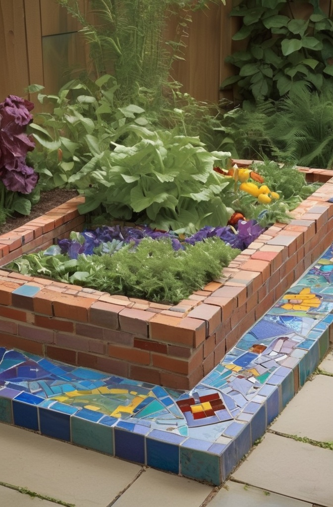 14. Brick Beds with a Mosaic Edge