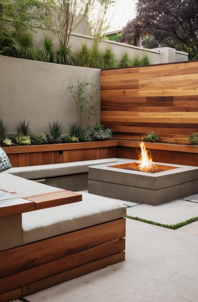 11. Retaining Wall with Built-in Seating