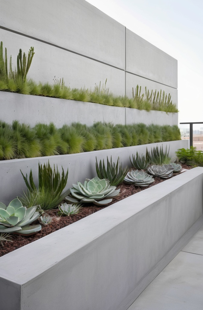 20. Modern Concrete Planter Walls