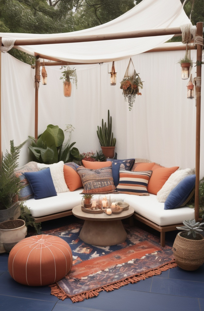 20. Cozy Touch with Outdoor Rugs