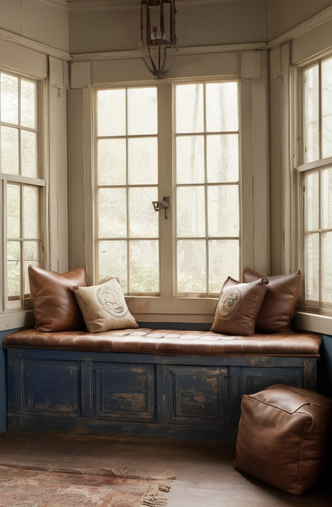 4. Add a bench. But make it feel like it’s lived a life.