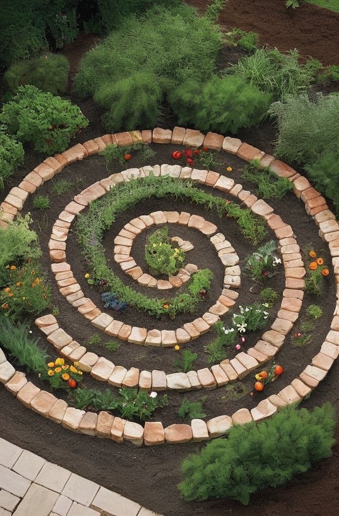 6. Make a Spiral Garden (Yes, Like a Snail Shell)