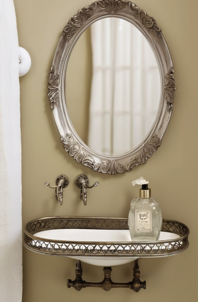 12. Vintage Tray Shelf for a Charming Touch