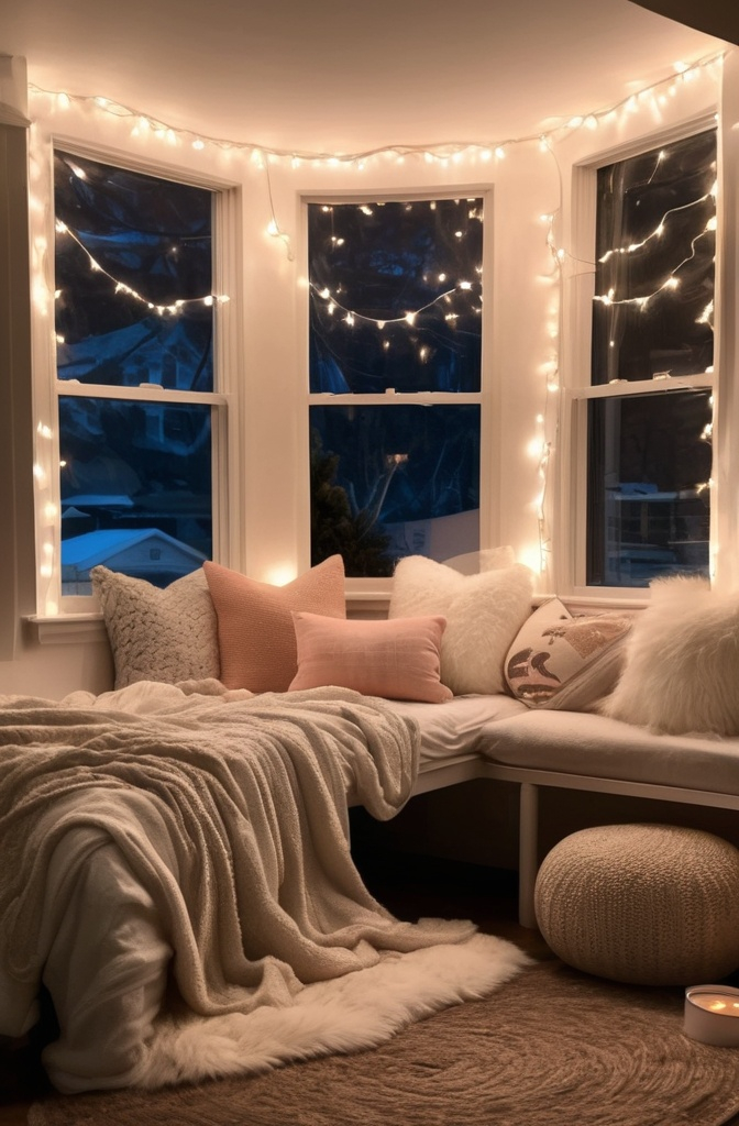 5. String lights like you're setting up a secret hideout.
