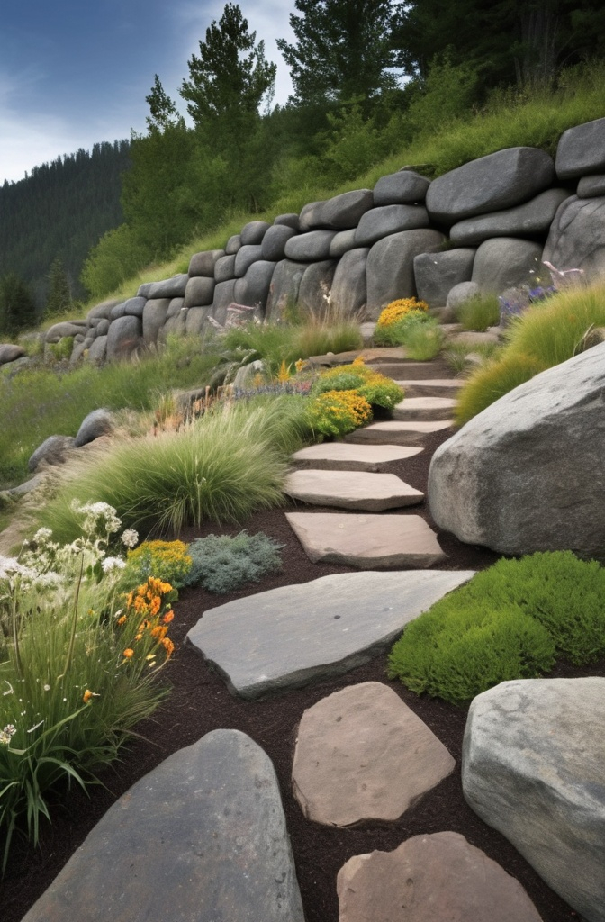 5. Boulder Walls for a Natural Look