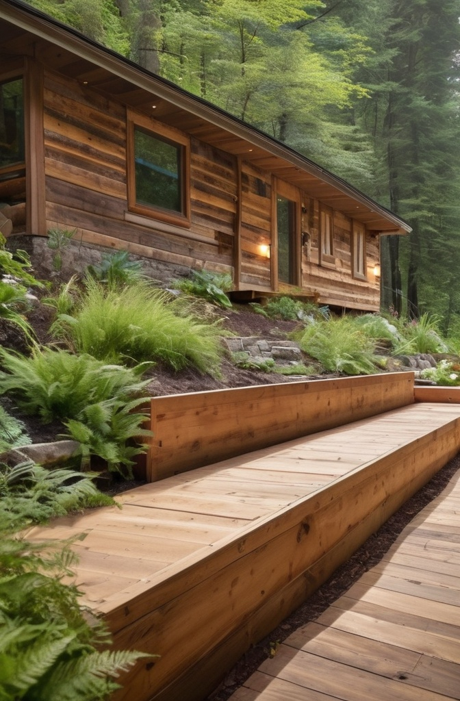 3. Wooden Retaining Walls