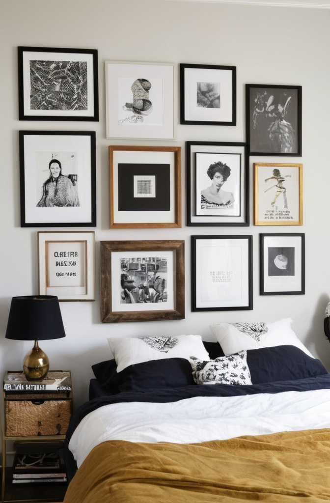 13. Gallery Wall Above the Bed