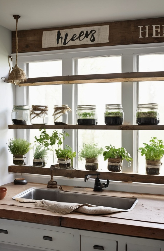 8. Mason Jar Herb Garden