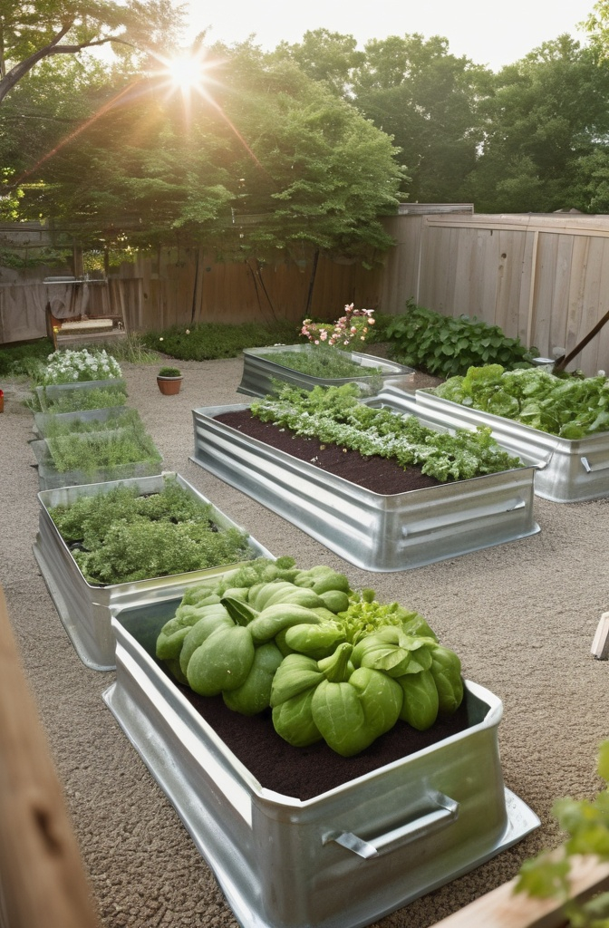 8. Galvanized Trough Garden