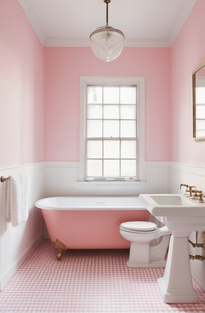 4. Pink & White Checkerboard Floors