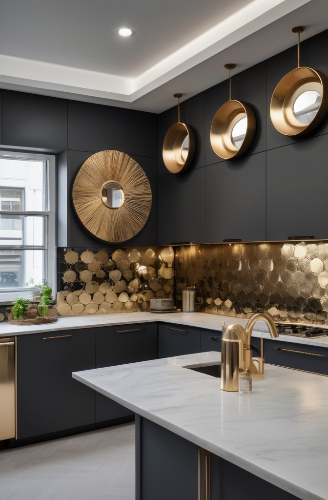 9. Mirrored Accents – Sophisticated Urban Style
