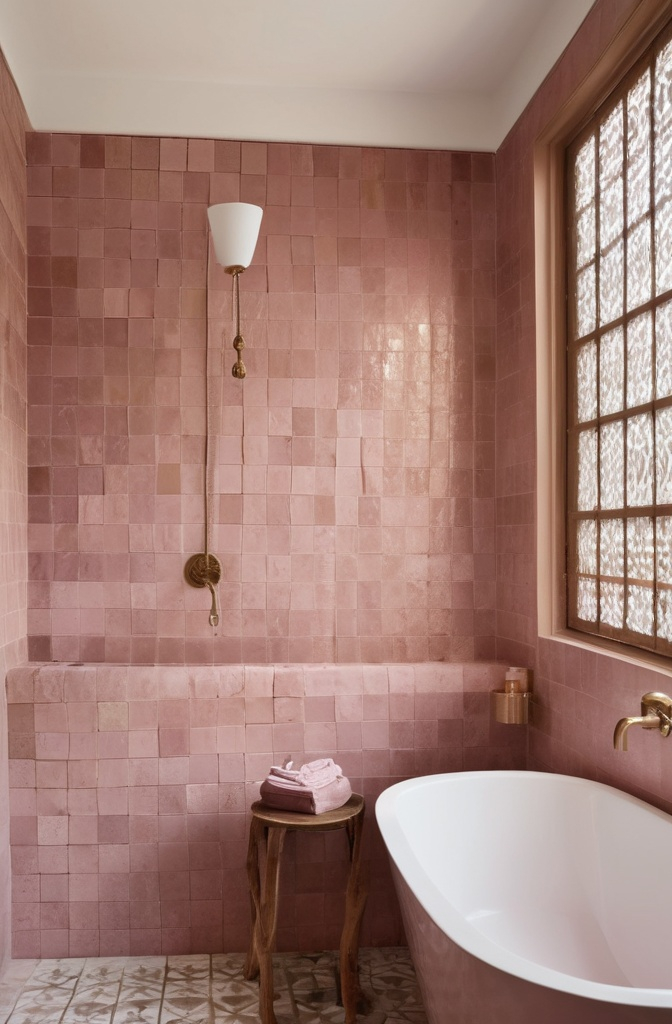 5. Dusty Pink Moroccan Zellige Tiles