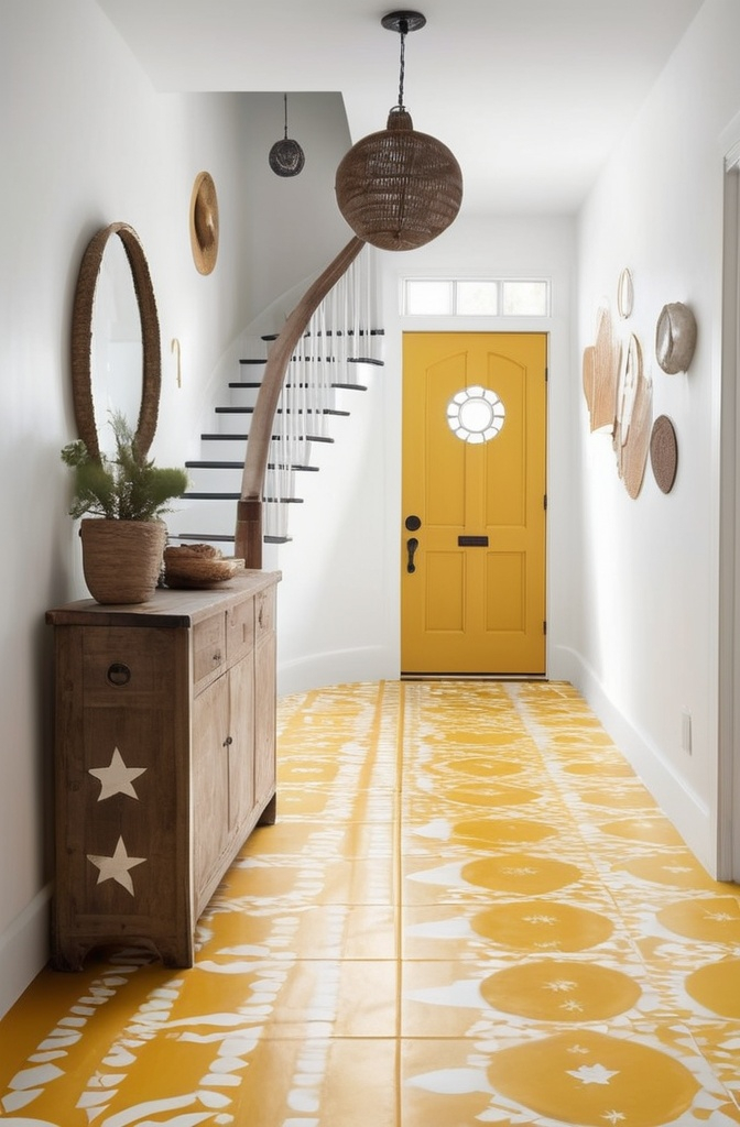 19. Create a Floor Moment with Unexpected Tile or Paint
