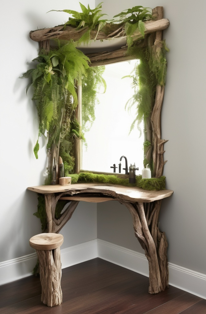 15. Nature-Lover’s Vanity—Your Own Little Forest Corner