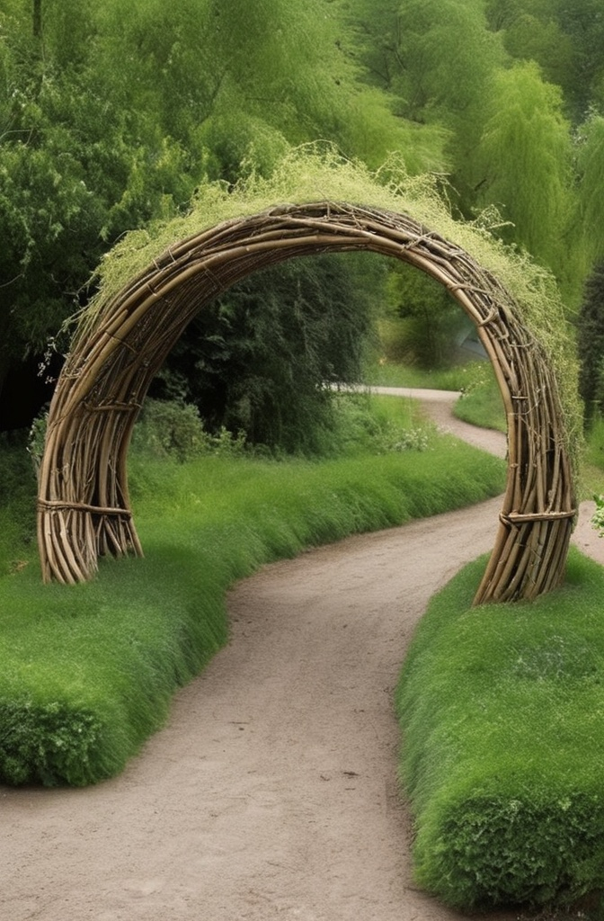 6. Whimsical Willow Tunnel Arch