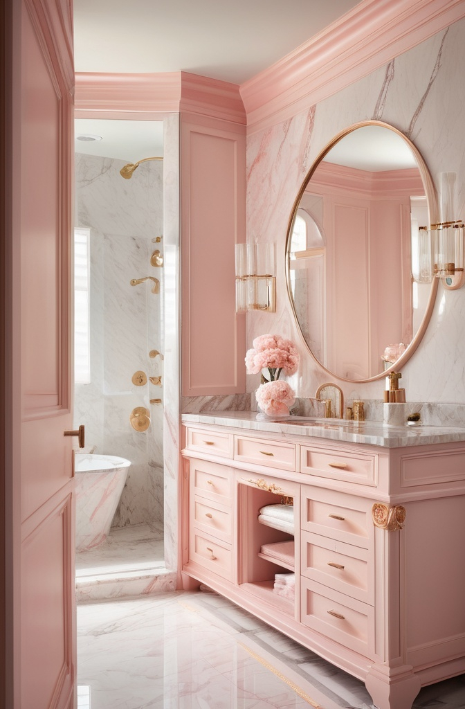 11. Pink Marble Accents