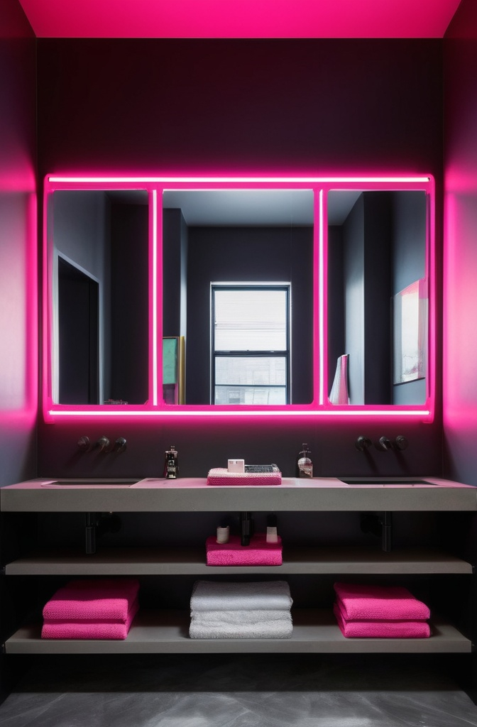 12. Neon Pink Light Fixtures