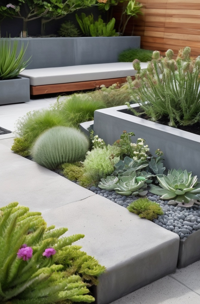 5. Concrete Edging – Solid, Serious, Surprisingly Stylish