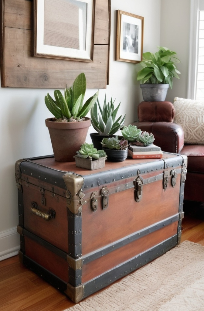 15. Use an Antique Trunk as a Statement Piece