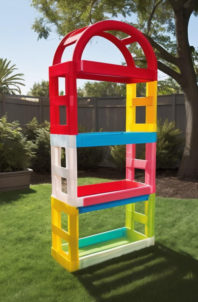 18. Color-Block Plastic Crate Arch
