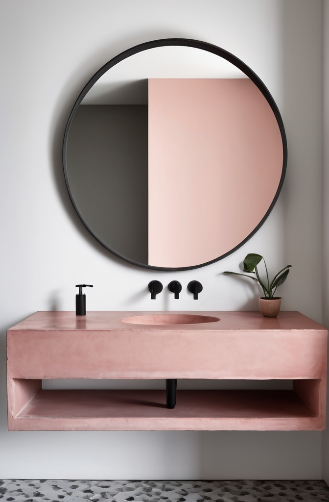 15. Pink Concrete Vanity