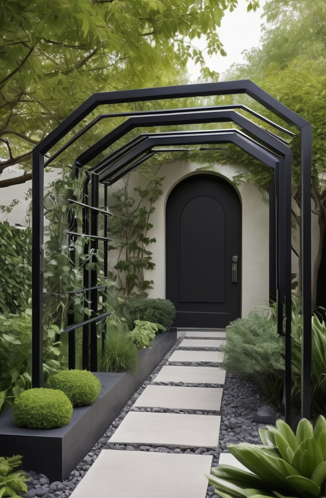7. Modern Steel Frame with Geometric Lines