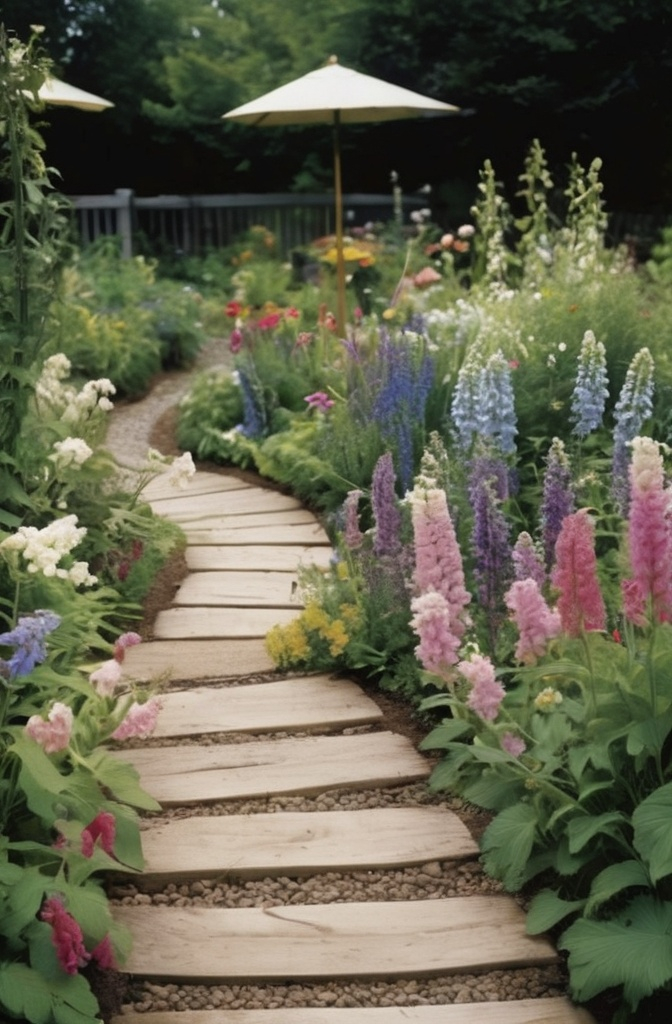 4. Wood Edging – Soft, Natural, Low-Key Lovely