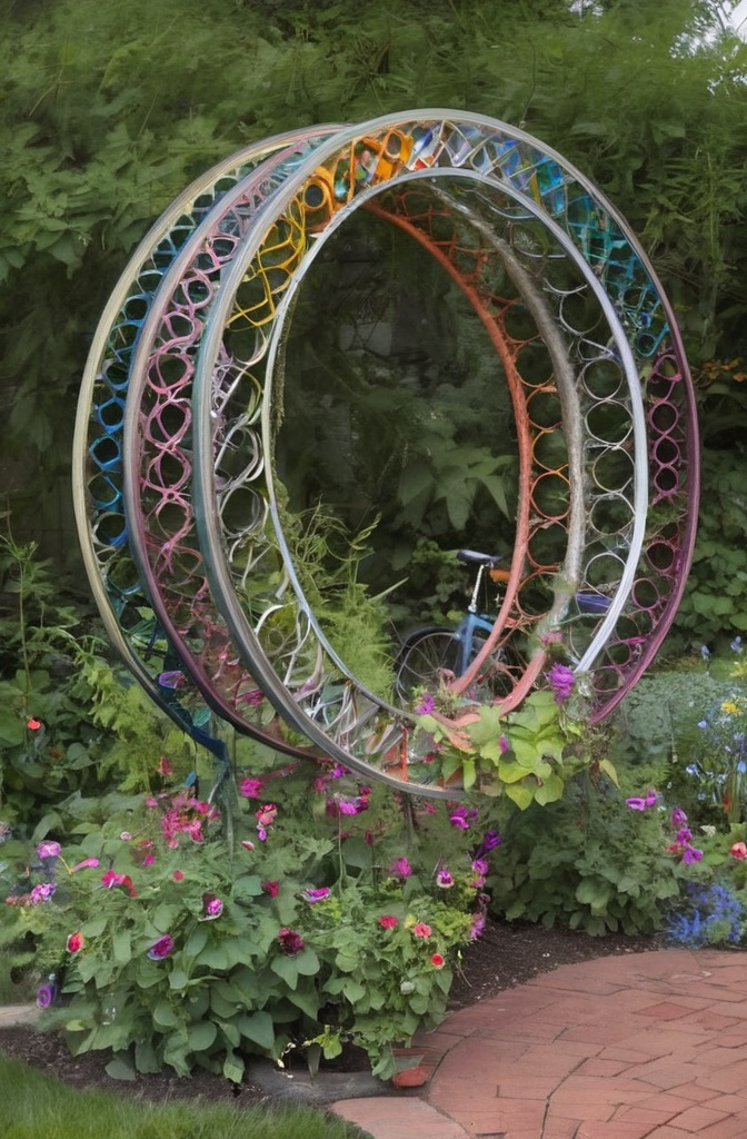 12. Repurposed Bicycle Wheel Arch