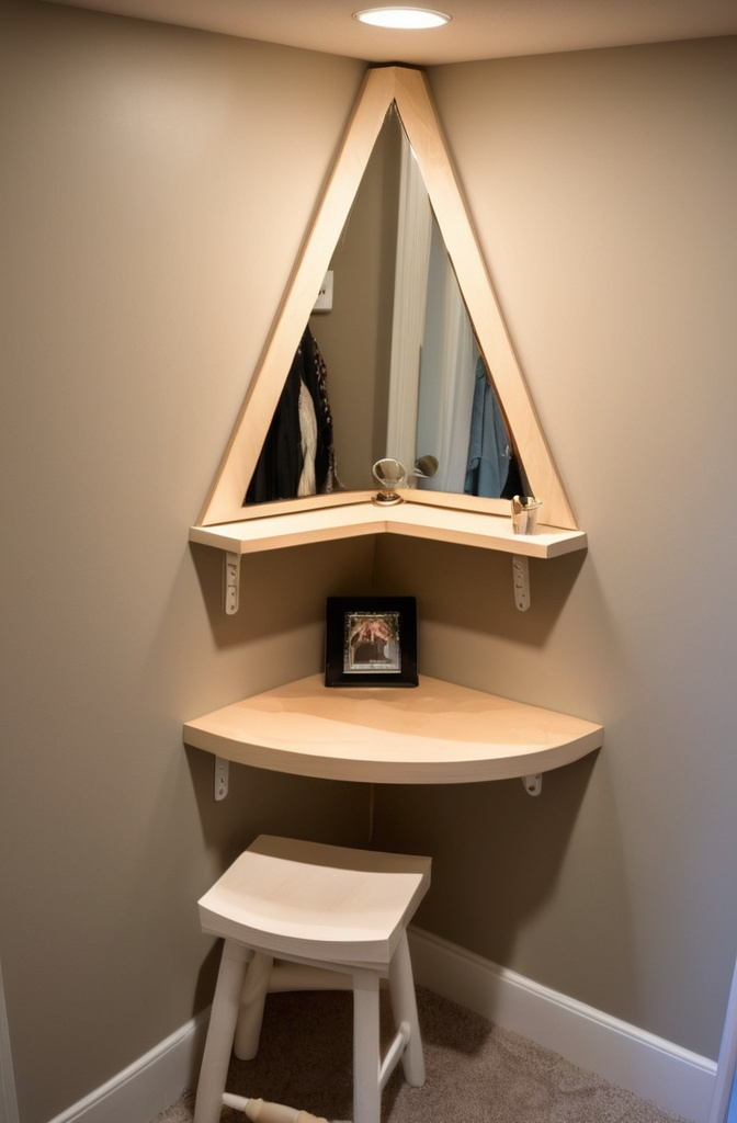 12. Closet-In-A-Corner Vanity Nook