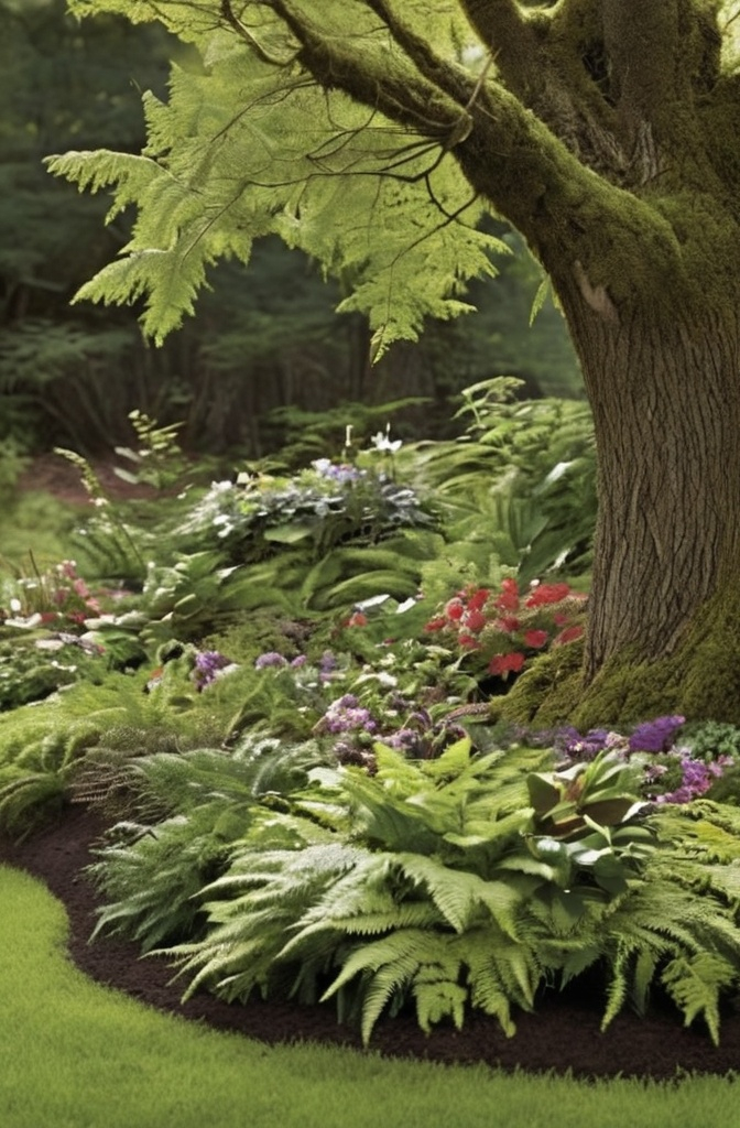 12. Tree Branches – Organic Edging That Feels Like a Forest Walk