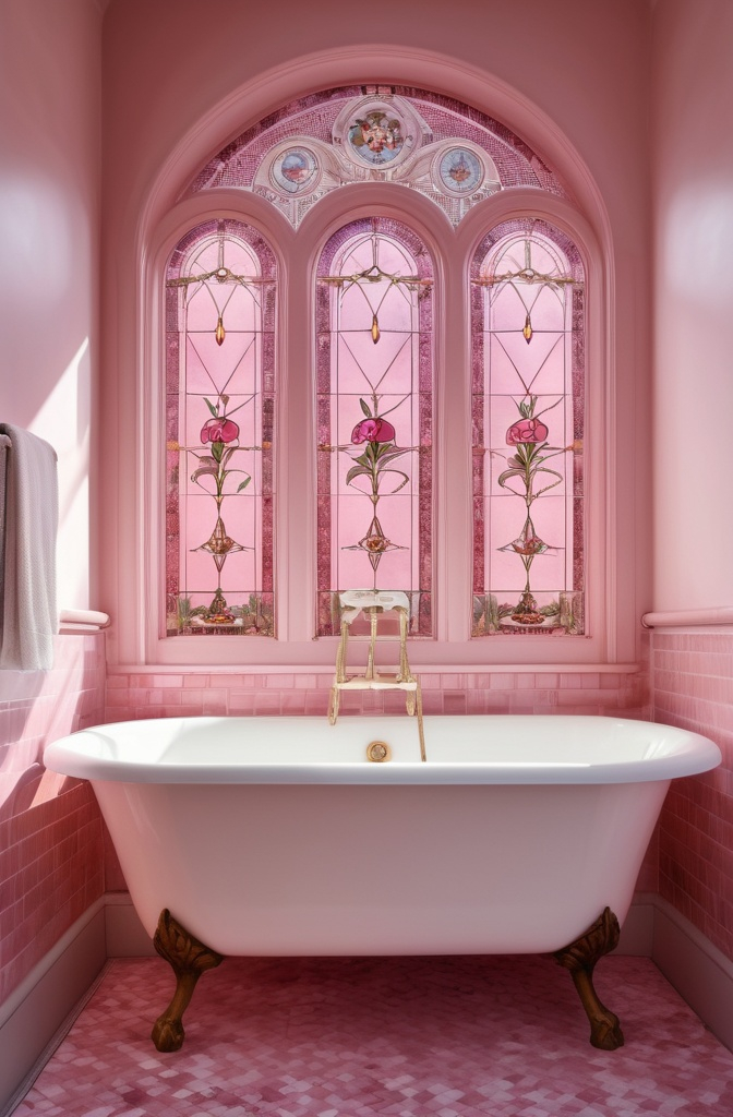 16. Pink Stained Glass Window
