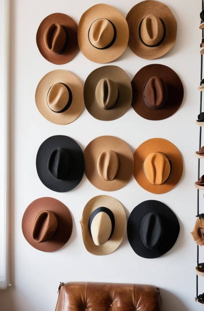 16. Display a Hat Wall (But Not Like Instagram Influencers Do)