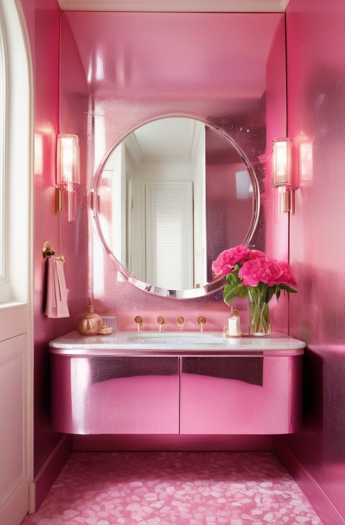 19. Pink Metallic Wallpaper