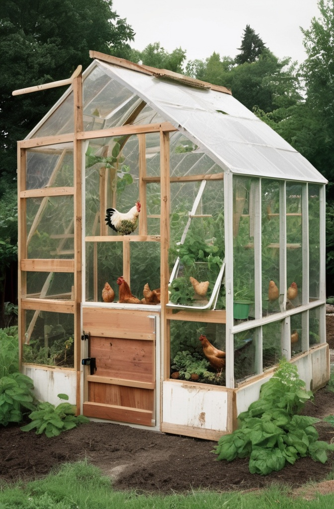 7. The Recycled Greenhouse Coop