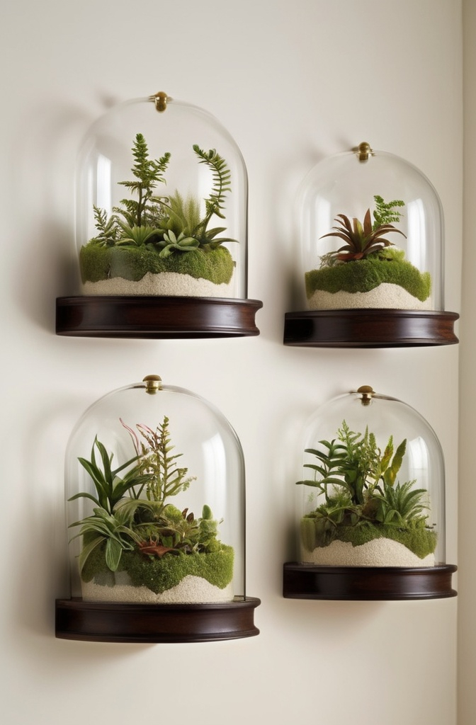 20. Wall-Mounted Terrariums or Glass Domes