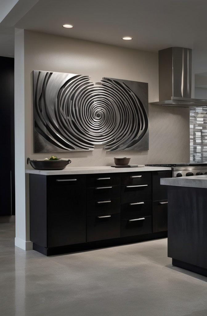 11. Metal Wall Art – Industrial-Chic Style