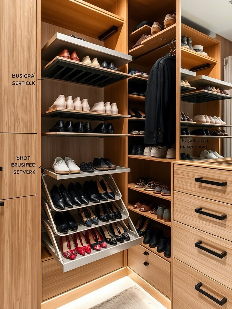 11. Incorporate Pull-Out Shoe Racks