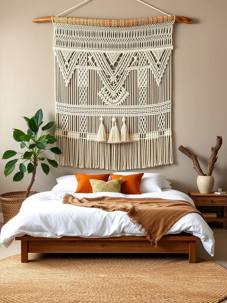 14. Hang a Handmade Macramé Wall Hanging