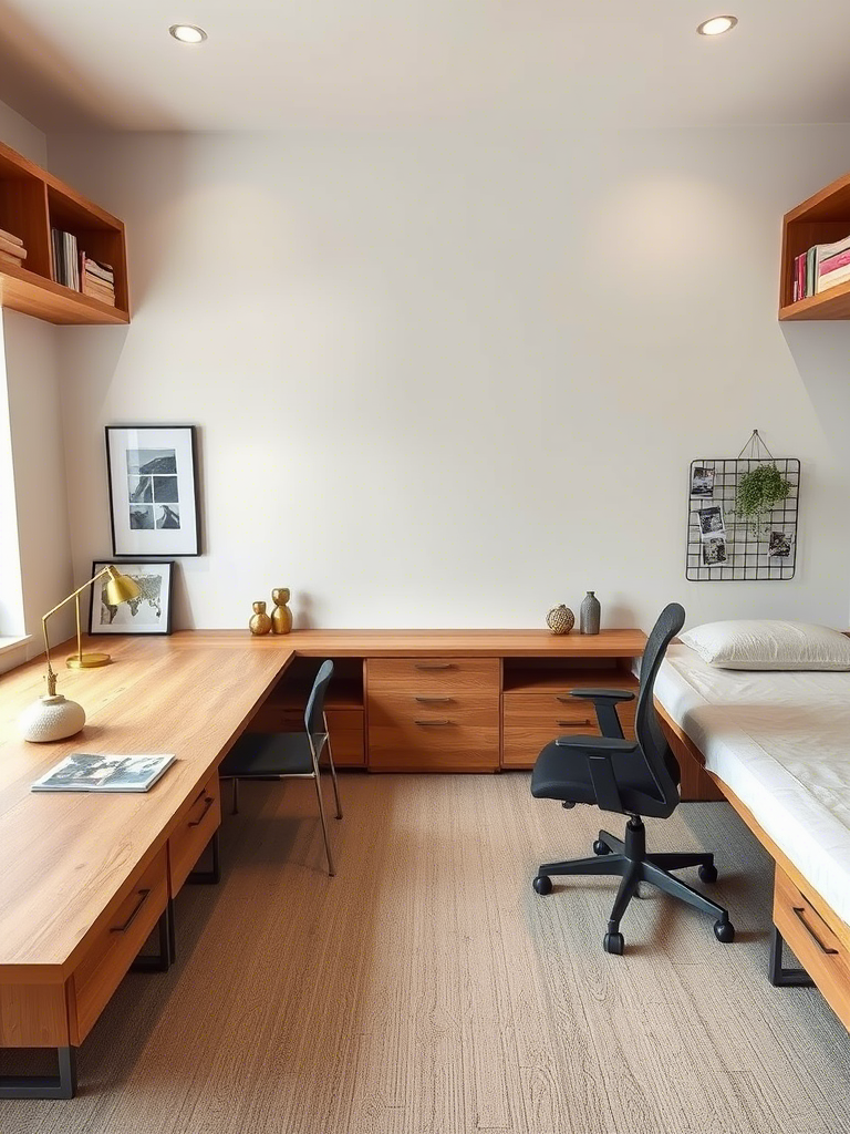 13. One Long Desk for Two