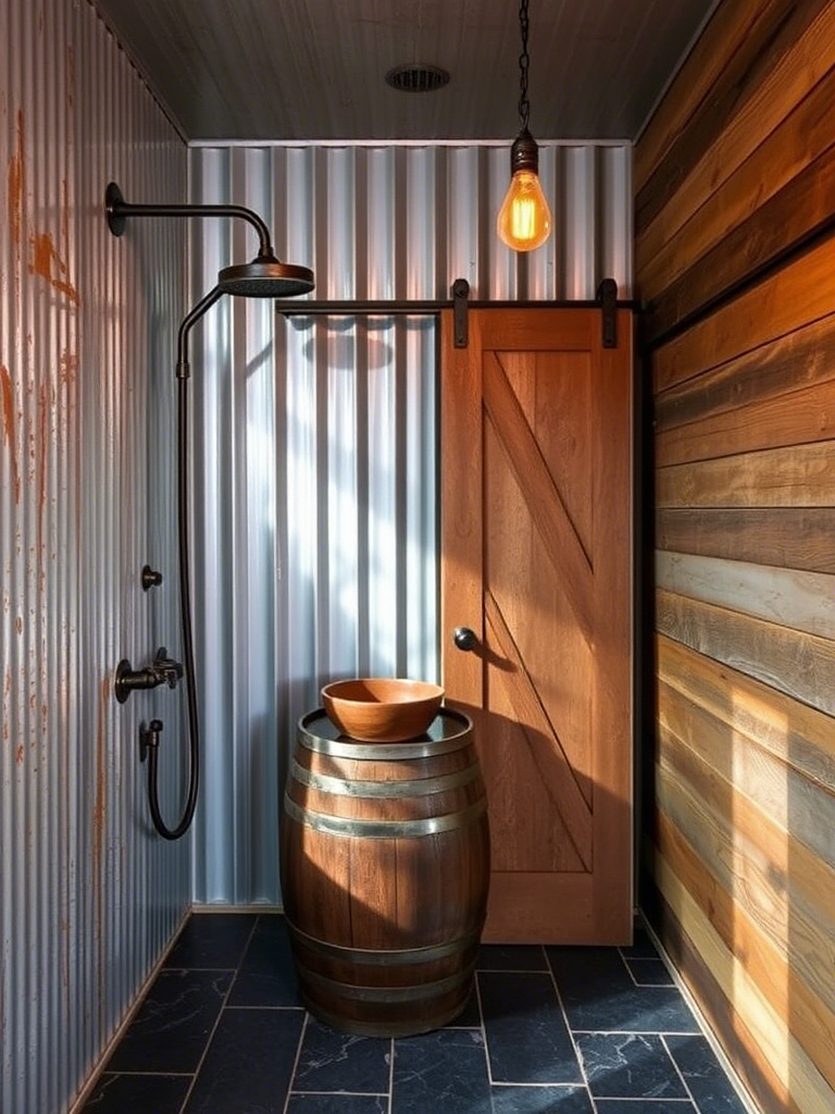 4. Corrugated Tin & Whiskey Barrel Charm