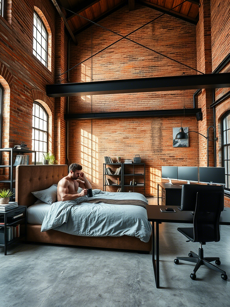1. The Industrial Loft Look That Screams “I Get Stuff Done”