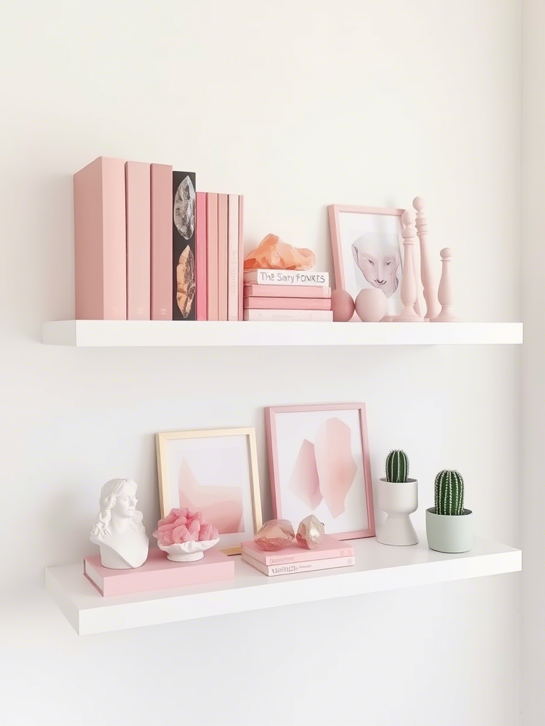 18. Pink Books & Objects As Shelf Filler