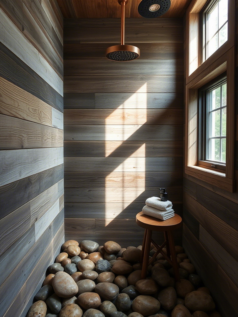 1. River Rock & Reclaimed Wood