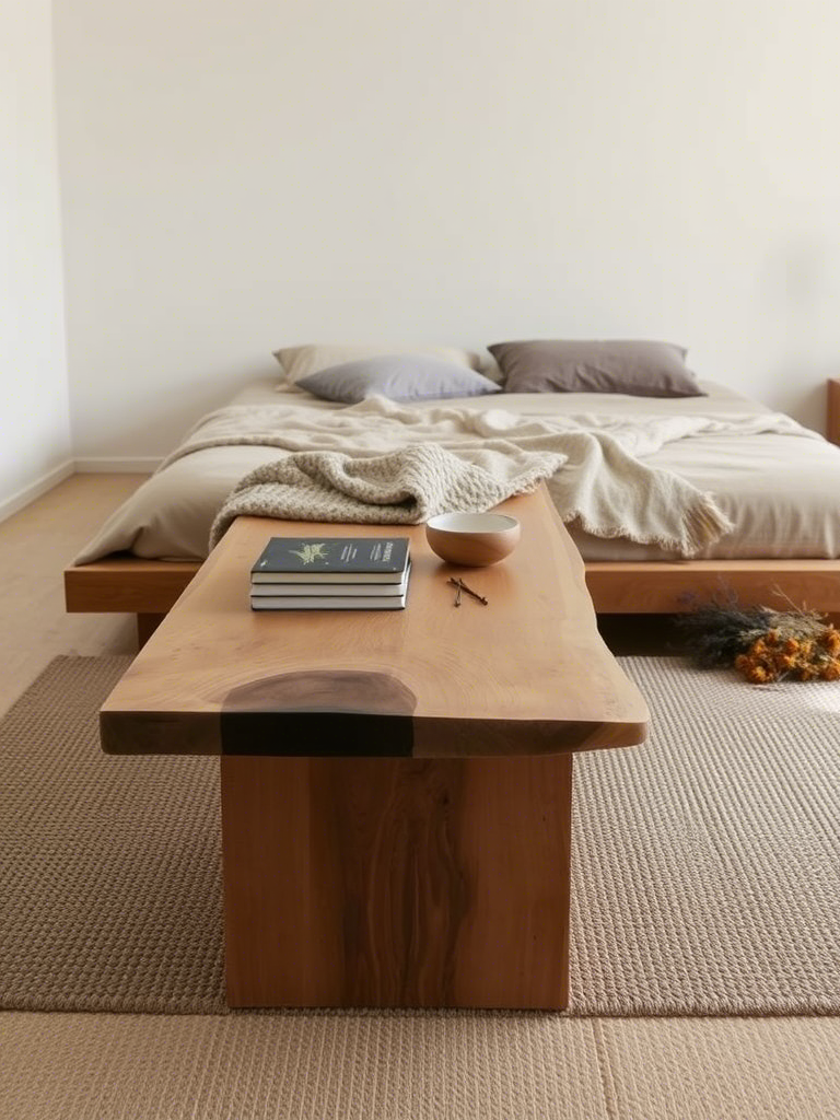 15. Incorporate a minimalist wooden bench