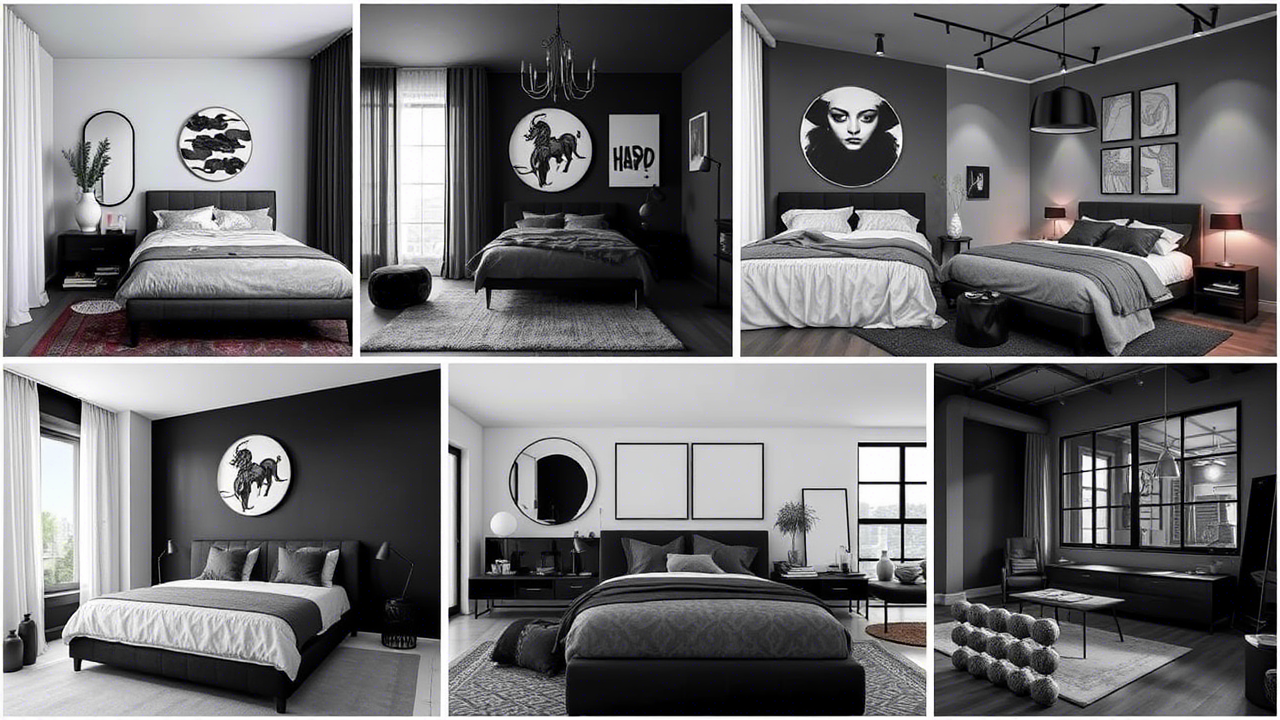 20+ Black and Grey Bedroom Ideas