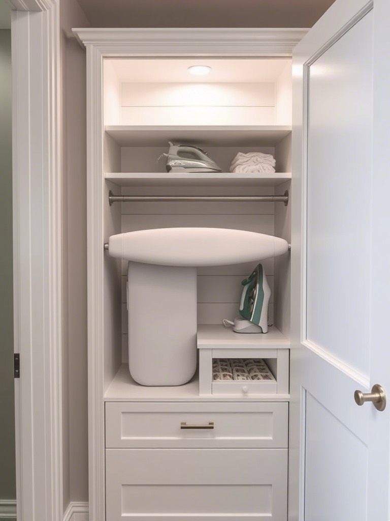 19. Incorporate a Fold-Down Ironing Board