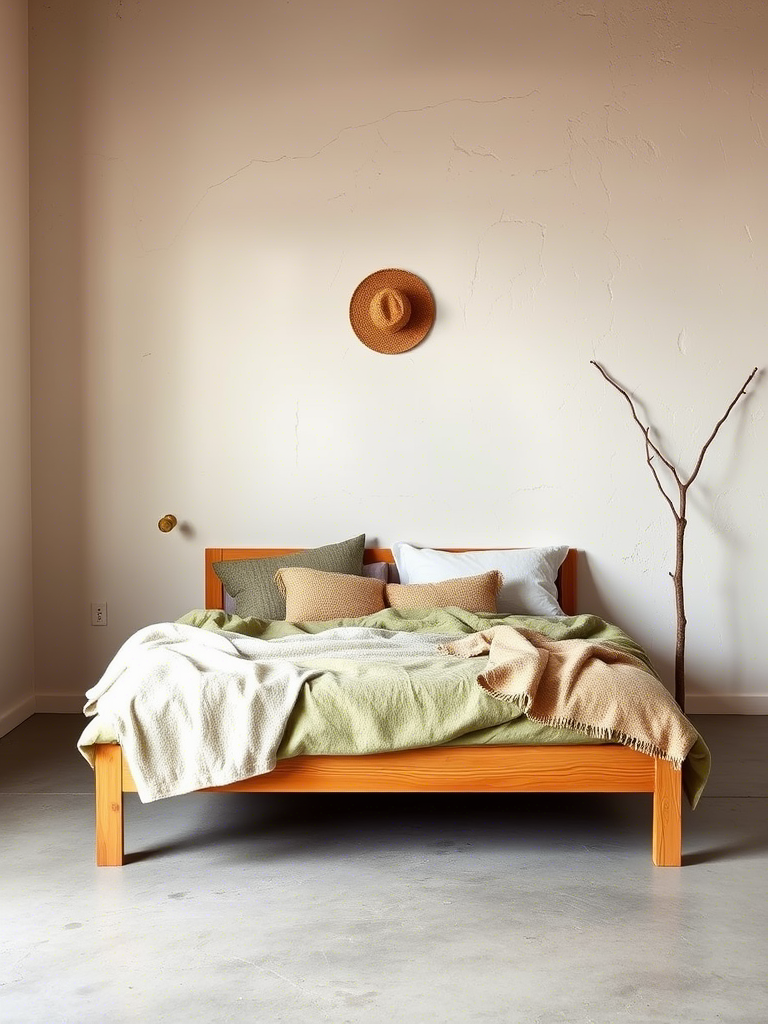 Earthy Green and Neutral Bedroom